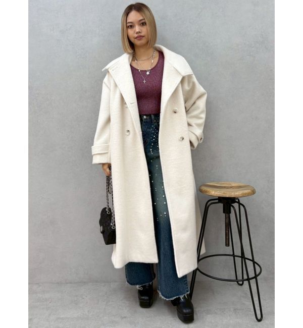 EVRIS「スタンドカラーロングコート」|チェスターコート|