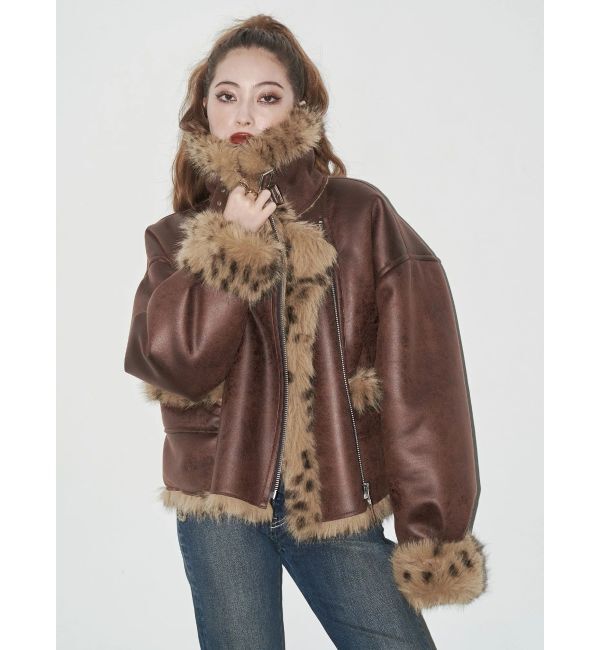 EVRIS「【SNSでバズり中】リバーシブルフェイクファーブルゾン」|ブルゾン・スタジャン|