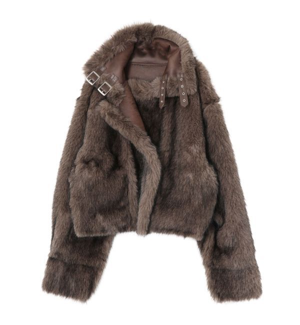 EVRIS「【SNSでバズり中】リバーシブルフェイクファーブルゾン」|ブルゾン・スタジャン|