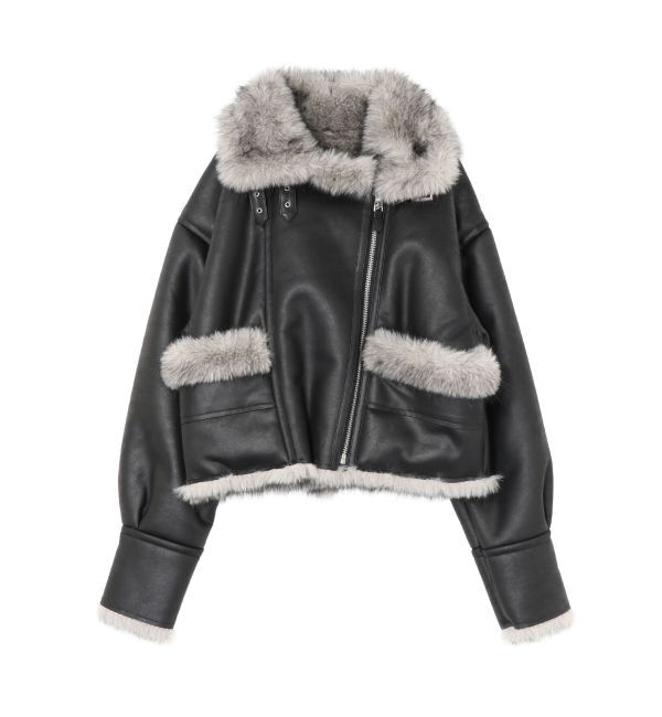 EVRIS「【SNSでバズり中】リバーシブルフェイクファーブルゾン」|ブルゾン・スタジャン|