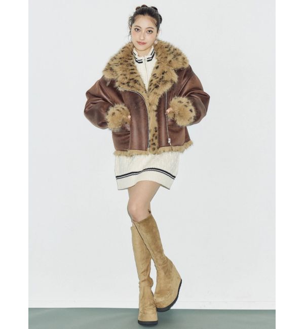 EVRIS「【SNSでバズり中】リバーシブルフェイクファーブルゾン」|ブルゾン・スタジャン|