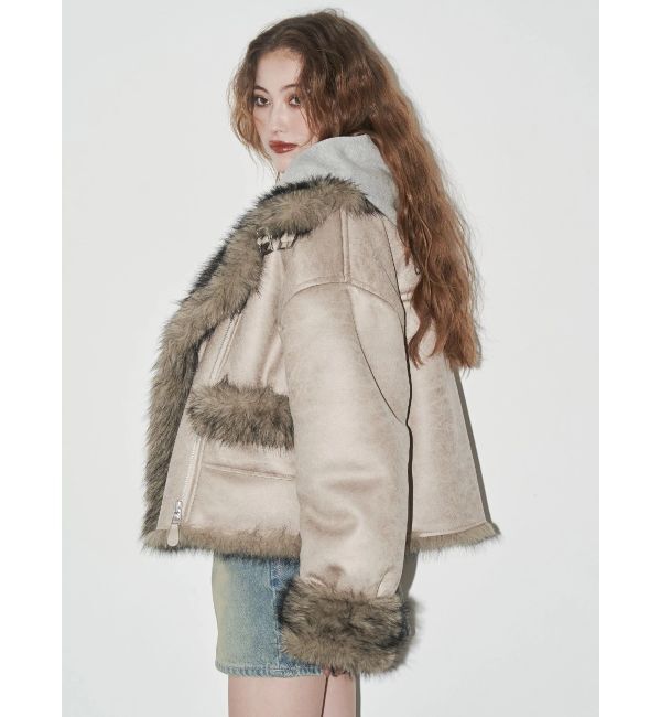 EVRIS「【SNSでバズり中】リバーシブルフェイクファーブルゾン」|ブルゾン・スタジャン|