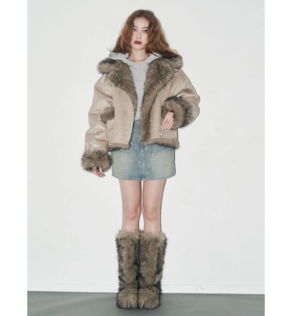 EVRIS「【SNSでバズり中】リバーシブルフェイクファーブルゾン」|ブルゾン・スタジャン|