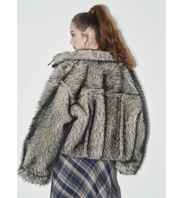 EVRIS「【SNSでバズり中】リバーシブルフェイクファーブルゾン」|ブルゾン・スタジャン|