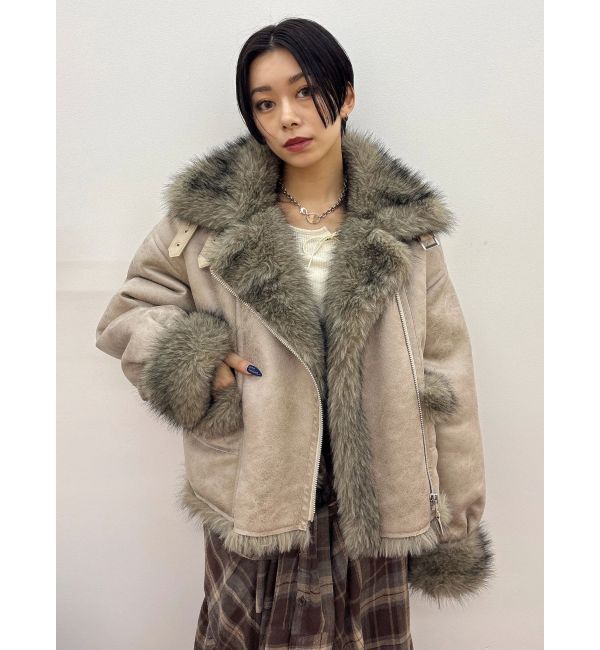 EVRIS「【SNSでバズり中】リバーシブルフェイクファーブルゾン」|ブルゾン・スタジャン|