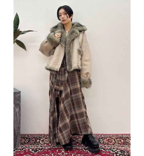 EVRIS「【SNSでバズり中】リバーシブルフェイクファーブルゾン」|ブルゾン・スタジャン|