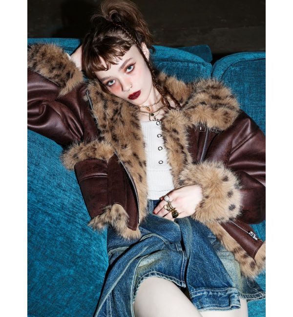 EVRIS「【SNSでバズり中】リバーシブルフェイクファーブルゾン」|ブルゾン・スタジャン|