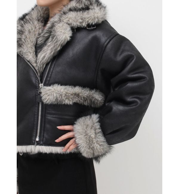 EVRIS「【SNSでバズり中】リバーシブルフェイクファーブルゾン」|ブルゾン・スタジャン|