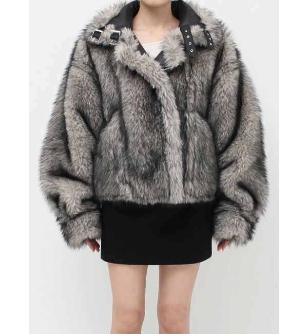 EVRIS「【SNSでバズり中】リバーシブルフェイクファーブルゾン」|ブルゾン・スタジャン|