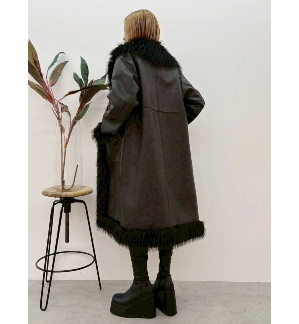 EVRIS「フェイクファームートンロングコート」|その他|