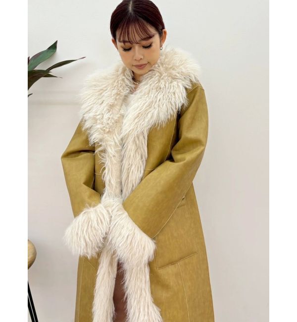 EVRIS「フェイクファームートンロングコート」|その他|