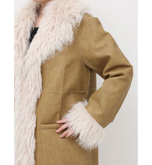 EVRIS「フェイクファームートンロングコート」|その他|