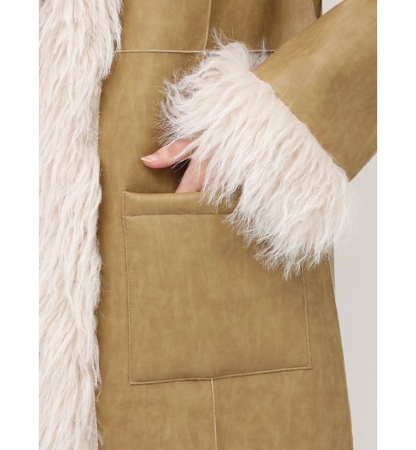 EVRIS「フェイクファームートンロングコート」|その他|