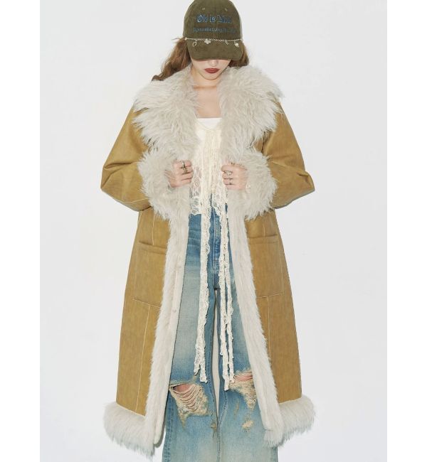 EVRIS「フェイクファームートンロングコート」|その他|