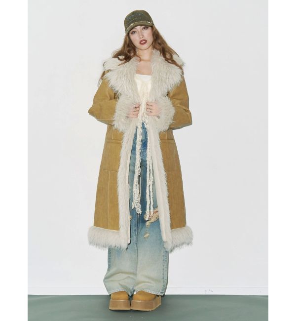EVRIS「フェイクファームートンロングコート」|その他|