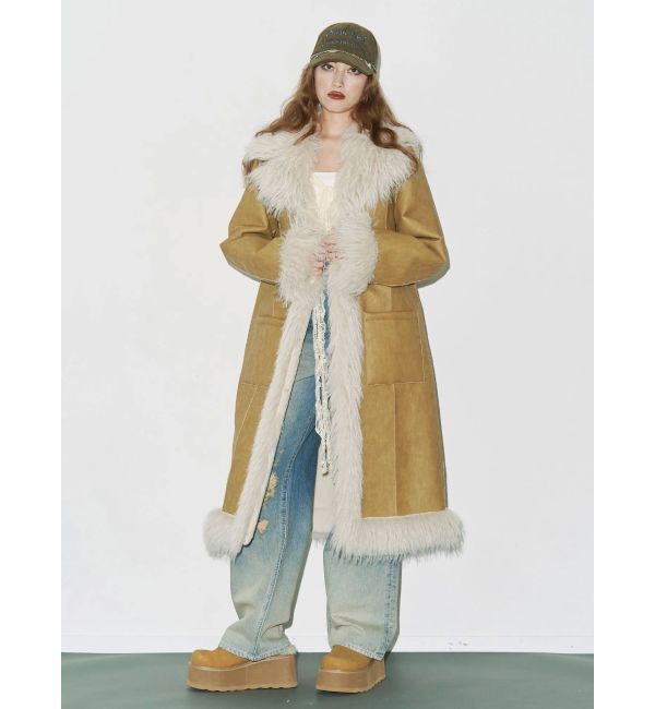 EVRIS「フェイクファームートンロングコート」|その他|