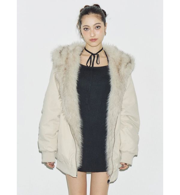 EVRIS「リバーシブルオーバーサイズフードブルゾン」|ブルゾン・スタジャン|