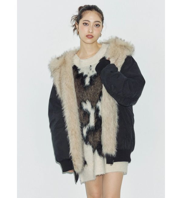 EVRIS「リバーシブルオーバーサイズフードブルゾン」|ブルゾン・スタジャン|