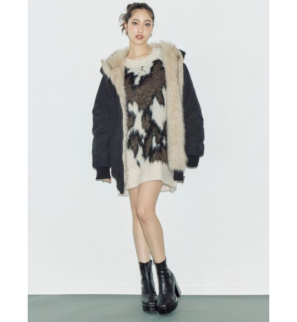 EVRIS「リバーシブルオーバーサイズフードブルゾン」|ブルゾン・スタジャン|