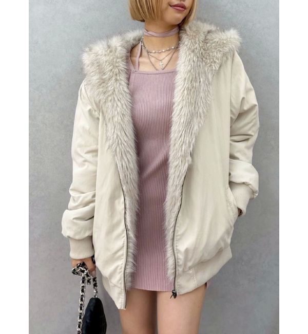 EVRIS「リバーシブルオーバーサイズフードブルゾン」|ブルゾン・スタジャン|