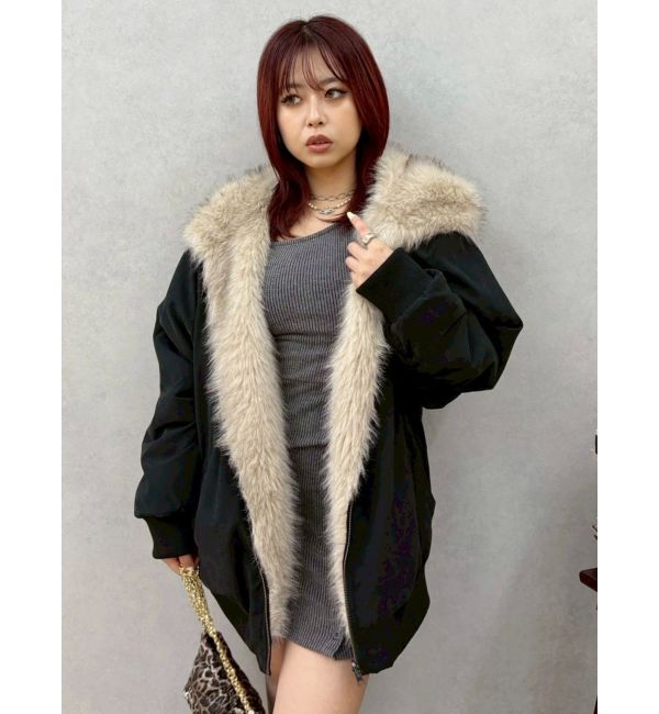 EVRIS「リバーシブルオーバーサイズフードブルゾン」|ブルゾン・スタジャン|