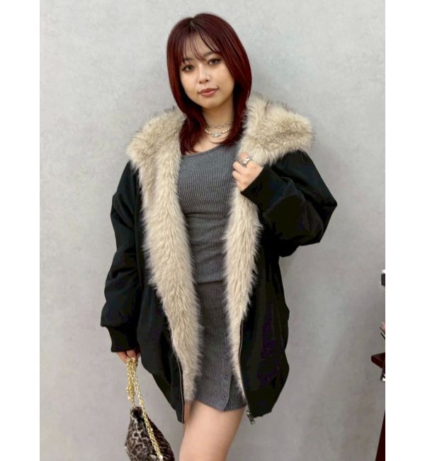 EVRIS「リバーシブルオーバーサイズフードブルゾン」|ブルゾン・スタジャン|