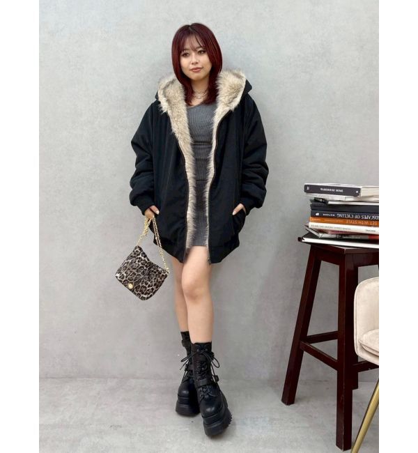 EVRIS「リバーシブルオーバーサイズフードブルゾン」|ブルゾン・スタジャン|