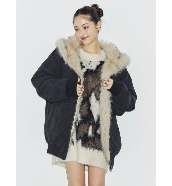 EVRIS「リバーシブルオーバーサイズフードブルゾン」|ブルゾン・スタジャン|