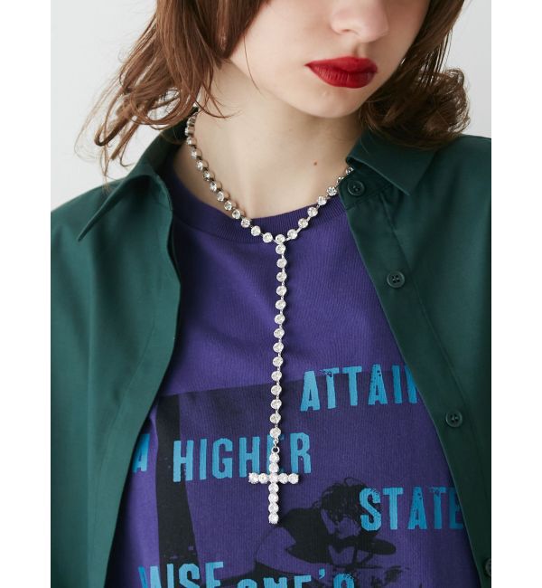 jouetie「クロスビジューネックレス」|ネックレス|シルバー