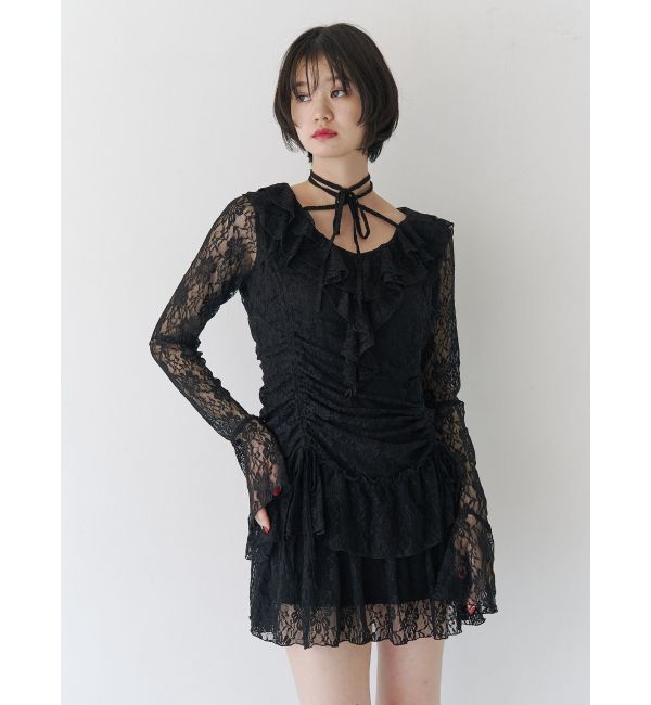 jouetie「フリルレースワンピース」|ワンピース|ブラック