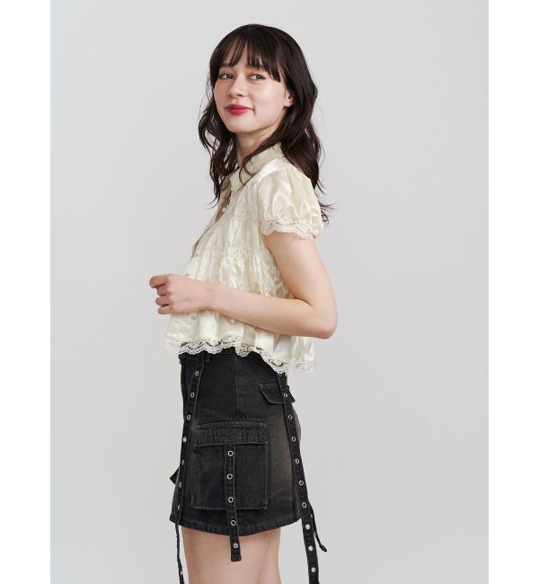 jouetie「サテンギャザーブラウス」|シャツ・ブラウス|