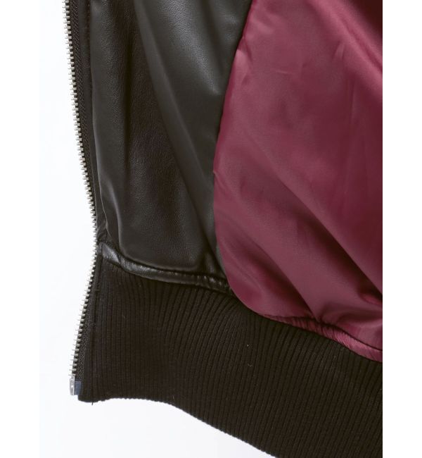 jouetie「フェイクレザーライダースMA-1ジャケット」|ブルゾン・スタジャン|