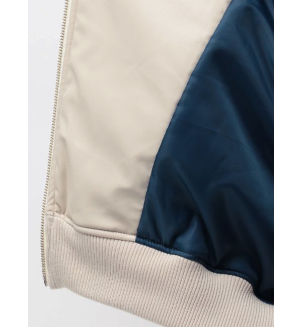 jouetie「フェイクレザーライダースMA-1ジャケット」|ブルゾン・スタジャン|