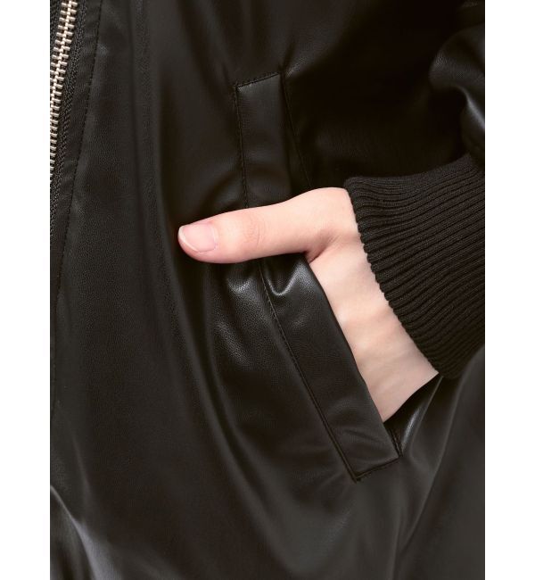 jouetie「フェイクレザーライダースMA-1ジャケット」|ブルゾン・スタジャン|