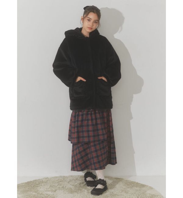 merry jenny「フリルフードフェイクファージャケット」|その他|