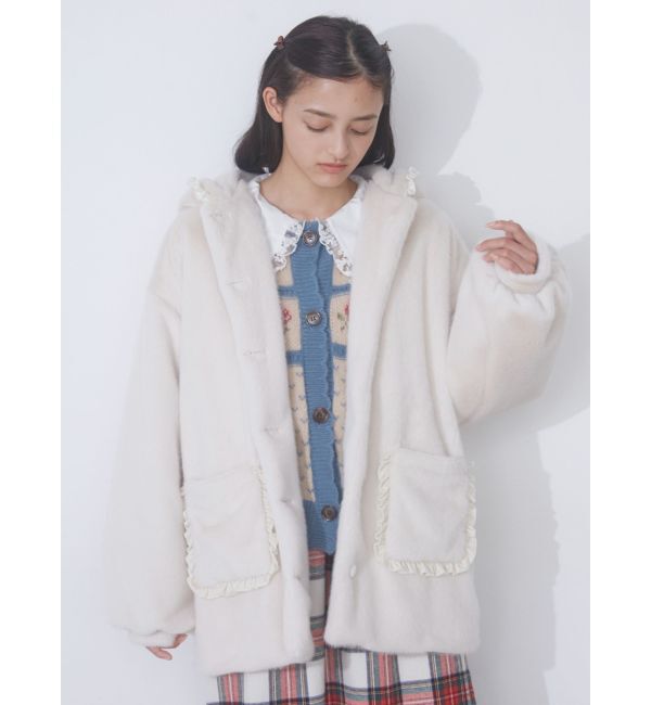 merry jenny「フリルフードフェイクファージャケット」|その他|