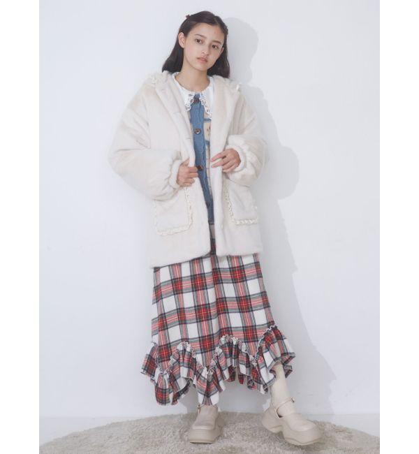 merry jenny「フリルフードフェイクファージャケット」|その他|