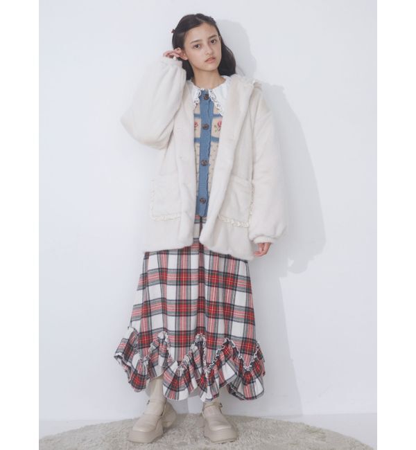 merry jenny「フリルフードフェイクファージャケット」|その他|