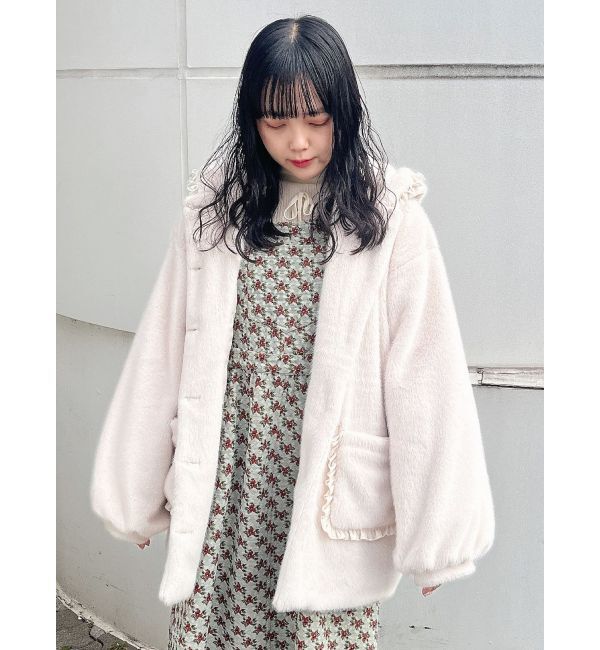 merry jenny「フリルフードフェイクファージャケット」|その他|