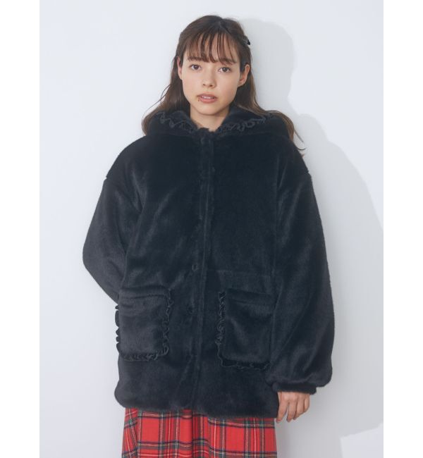 merry jenny「フリルフードフェイクファージャケット」|その他|