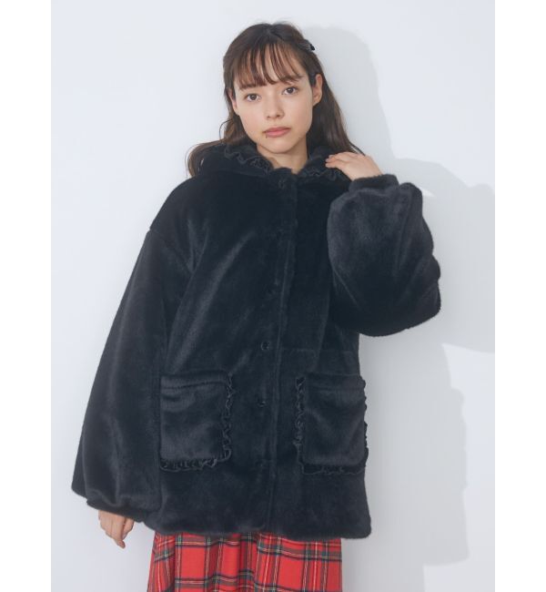 merry jenny「フリルフードフェイクファージャケット」|その他|