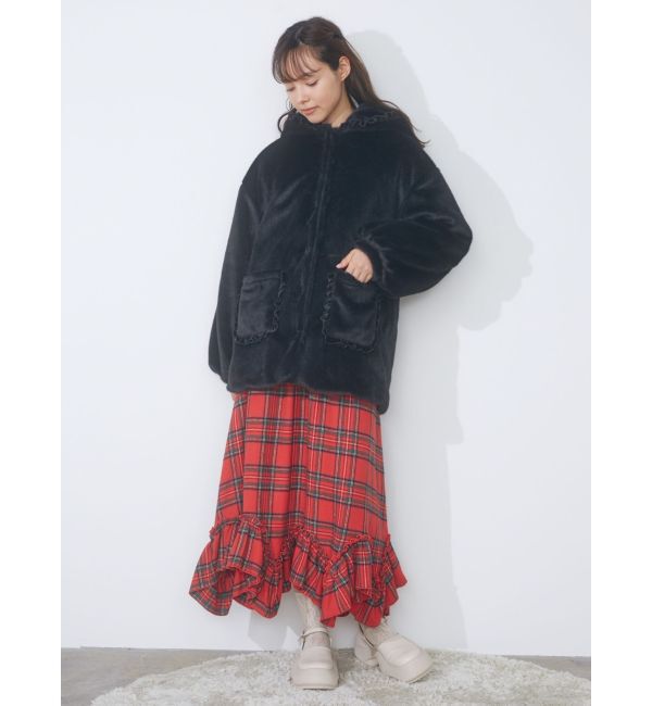 merry jenny「フリルフードフェイクファージャケット」|その他|