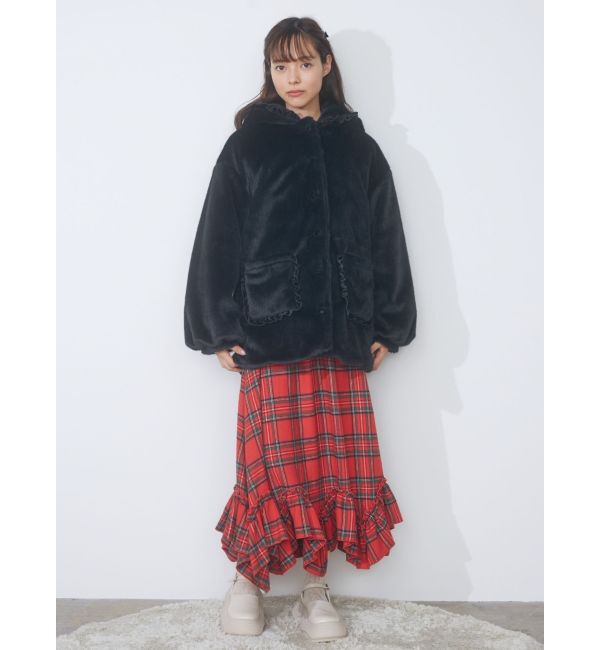 merry jenny「フリルフードフェイクファージャケット」|その他|