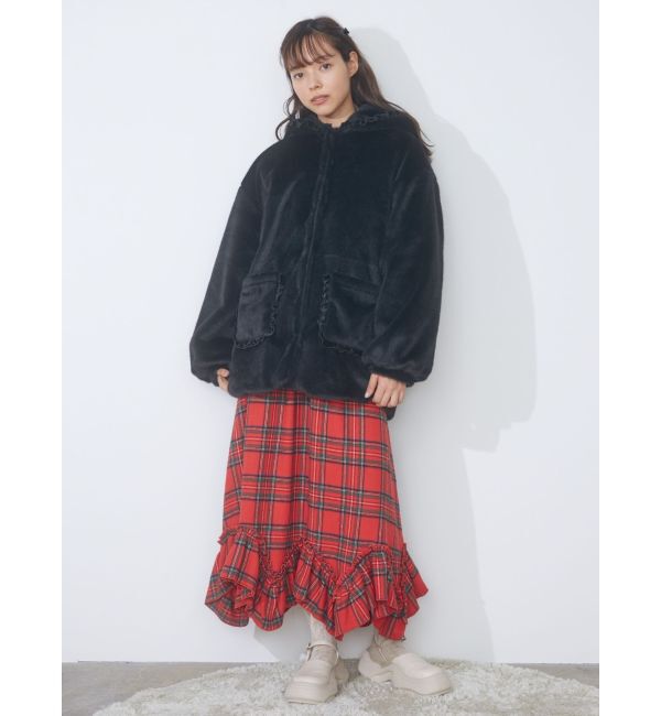 merry jenny「フリルフードフェイクファージャケット」|その他|