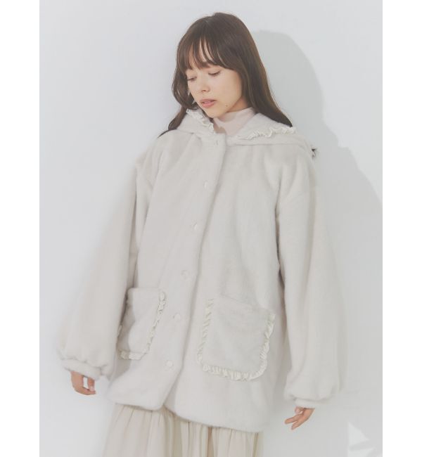 merry jenny「フリルフードフェイクファージャケット」|その他|