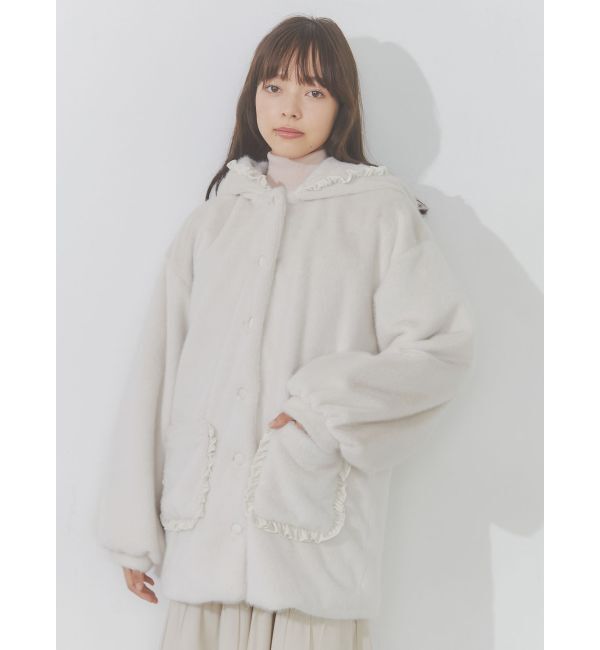 merry jenny「フリルフードフェイクファージャケット」|その他|