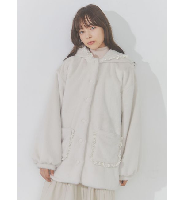 merry jenny「フリルフードフェイクファージャケット」|その他|