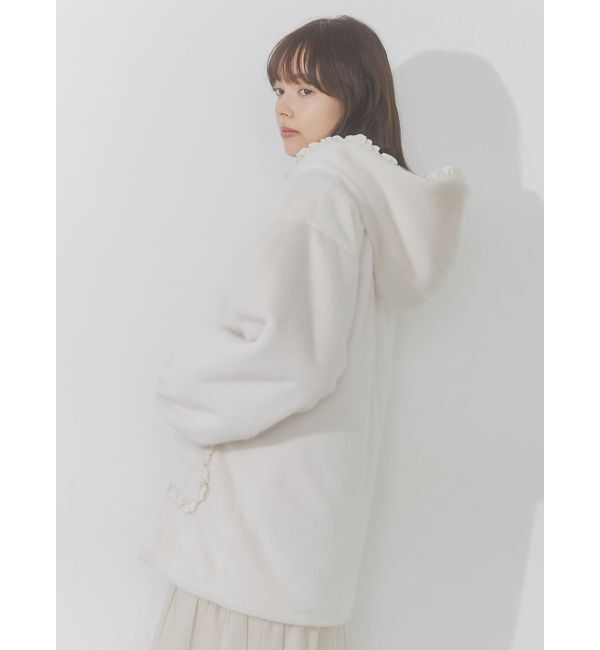 merry jenny「フリルフードフェイクファージャケット」|その他|