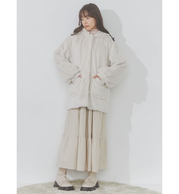 merry jenny「フリルフードフェイクファージャケット」|その他|