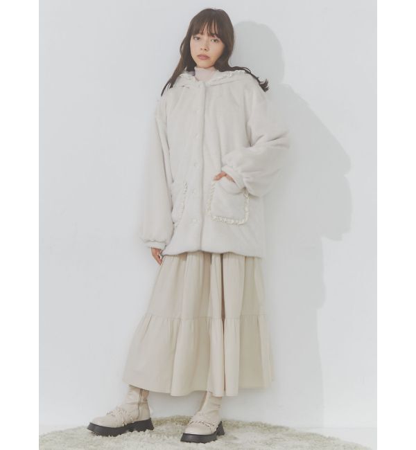 merry jenny「フリルフードフェイクファージャケット」|その他|